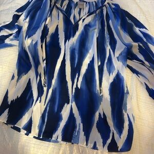 Chico's Blue and White Women's Blouse